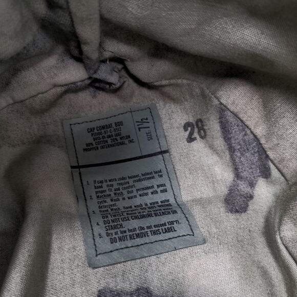 U.S. Military BDU Combat Cap Green Brown Camo Size 7.5 Ear Flaps - Picture 9 of 9